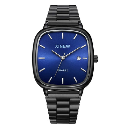 Montre Homme XINEW Originale – Quartz avec Date et Bracelet en Acier Inoxydable