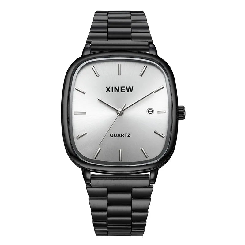 Montre Homme XINEW Originale – Quartz avec Date et Bracelet en Acier Inoxydable