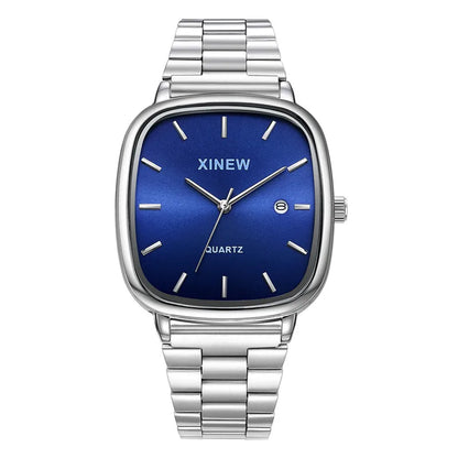 Montre Homme XINEW Originale – Quartz avec Date et Bracelet en Acier Inoxydable