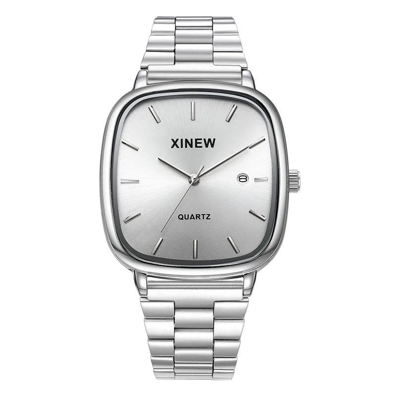 Montre Homme XINEW Originale – Quartz avec Date et Bracelet en Acier Inoxydable