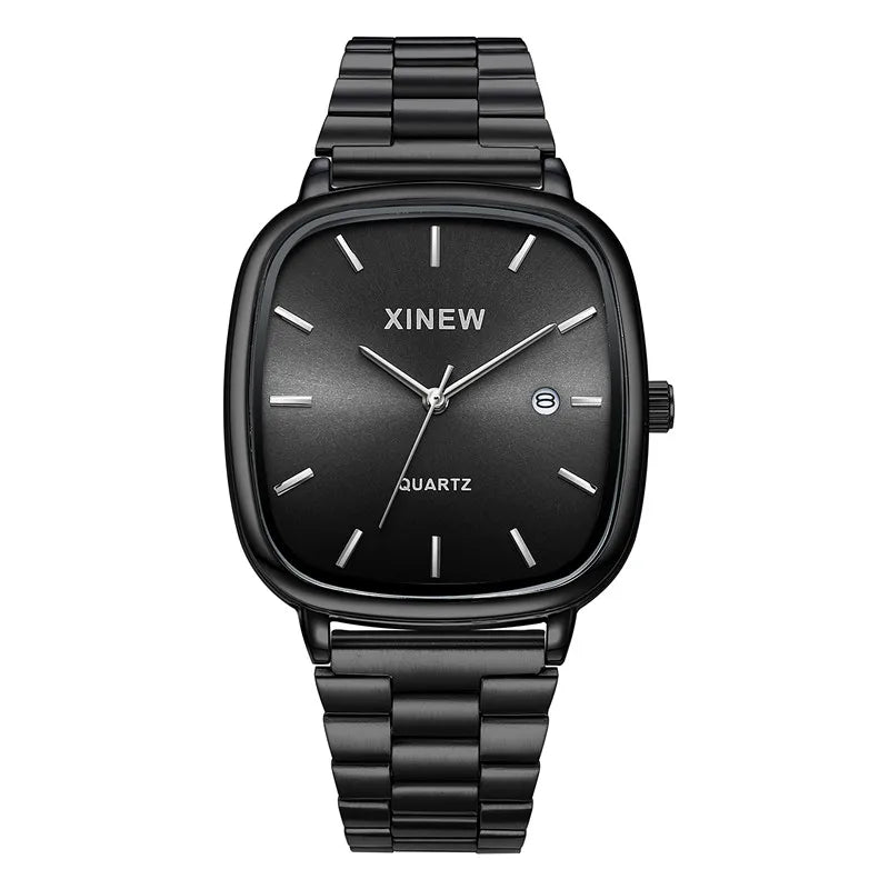 Montre Homme XINEW Originale – Quartz avec Date et Bracelet en Acier Inoxydable
