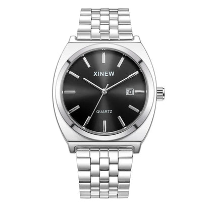Montre Homme XINEW Originale – Quartz avec Date et Bracelet en Acier Inoxydable
