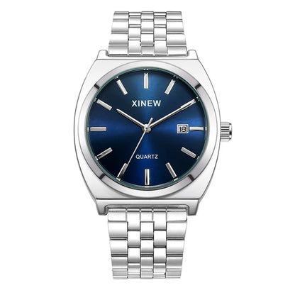 Montre Homme XINEW Originale – Quartz avec Date et Bracelet en Acier Inoxydable