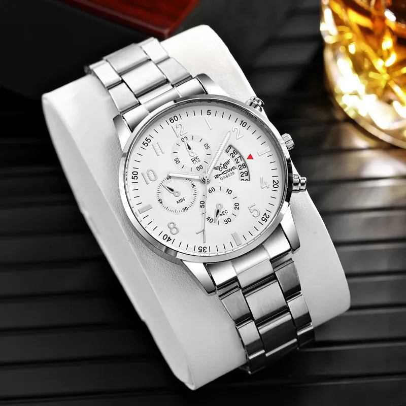 Montre Homme – Montre Business avec Calendrier, Bracelet en Acier