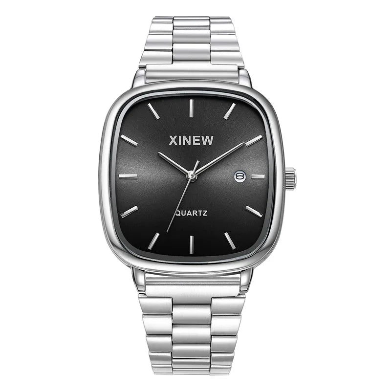 Montre Homme XINEW Originale – Quartz avec Date et Bracelet en Acier Inoxydable