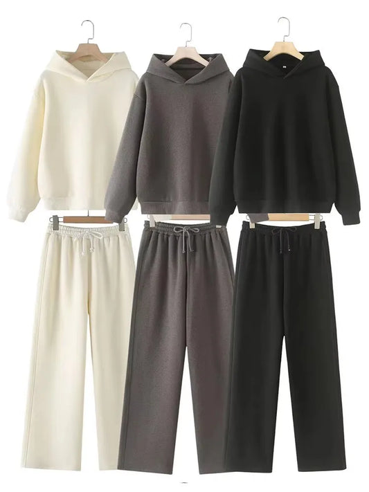 Ensemble Femme Sweat à Capuche & Pantalon – Style Casual et Confort Hiverrs Office Lady Sets