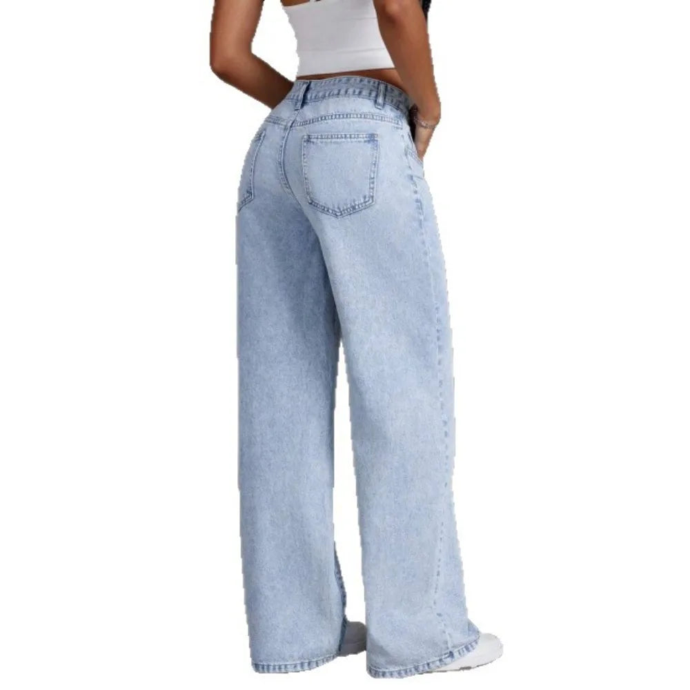Jean Femme Coupe Large Droite – Denim Ample et Tendance Automne 2025