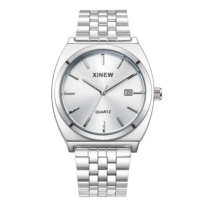 Montre Homme XINEW Originale – Quartz avec Date et Bracelet en Acier Inoxydable