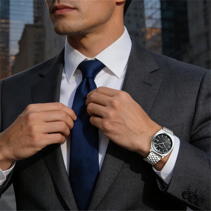 Montre Homme XINEW Originale – Quartz avec Date et Bracelet en Acier Inoxydable